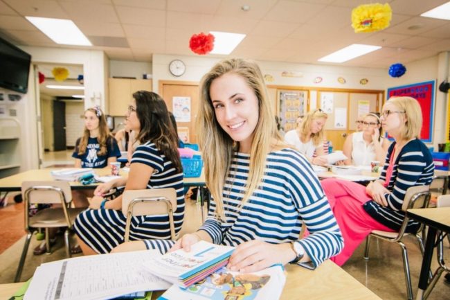 Education Major at a desk Education Major at a desk